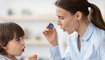 Female,Speech,Therapist,Curing,Child's,Problems,And,Impediments.,Little,Boy