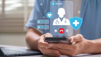 Digital,Healthcare,Telemedicine,Service,Concept.,Patient,Holding,Smartphone,During,Online